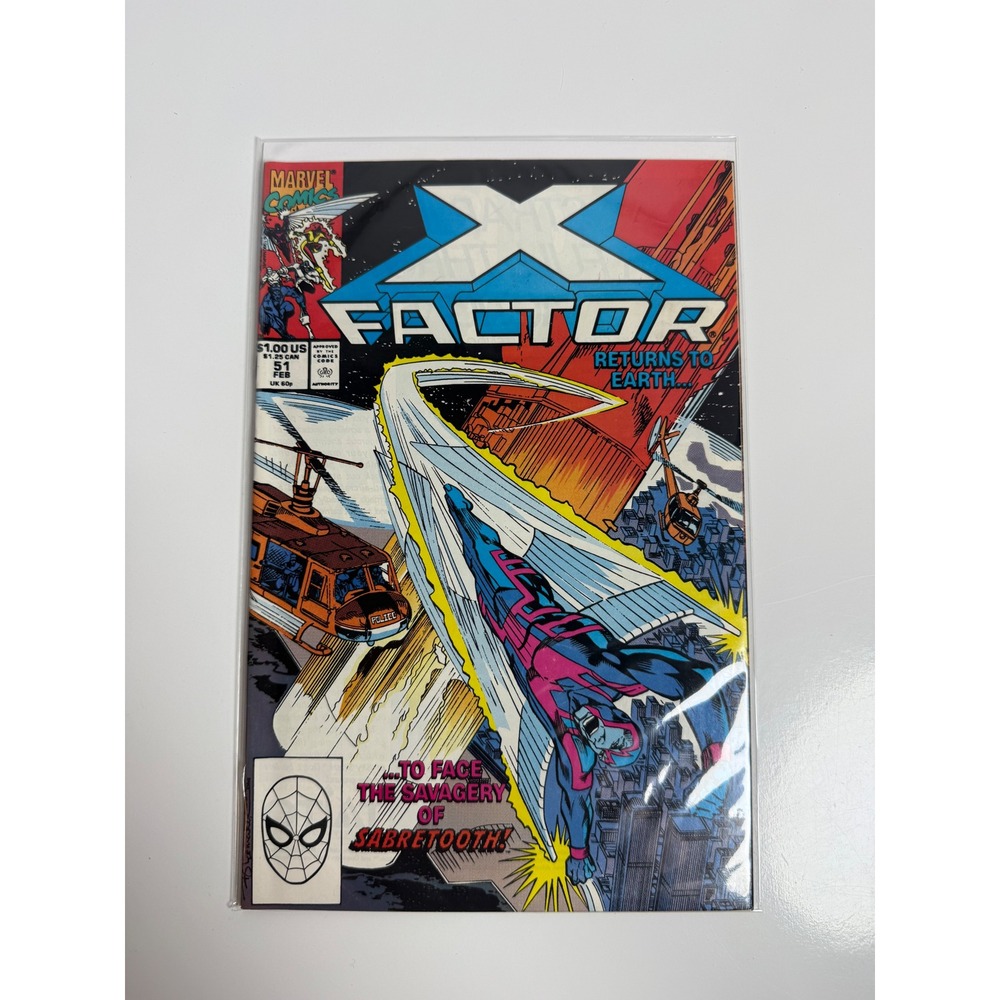 Marvel Comics X-Factor 51 1990 Sabretooth Archangel Copper Age Mutant Series